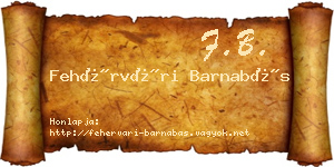 Fehérvári Barnabás névjegykártya