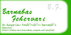 barnabas fehervari business card